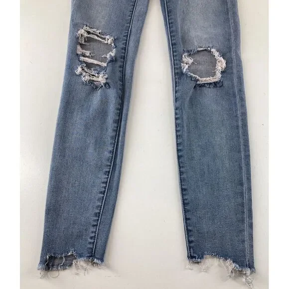 American Eagle Next Level Stretch Hi Rise Jegging Distressed Size 00 Short - Picture 3 of 8